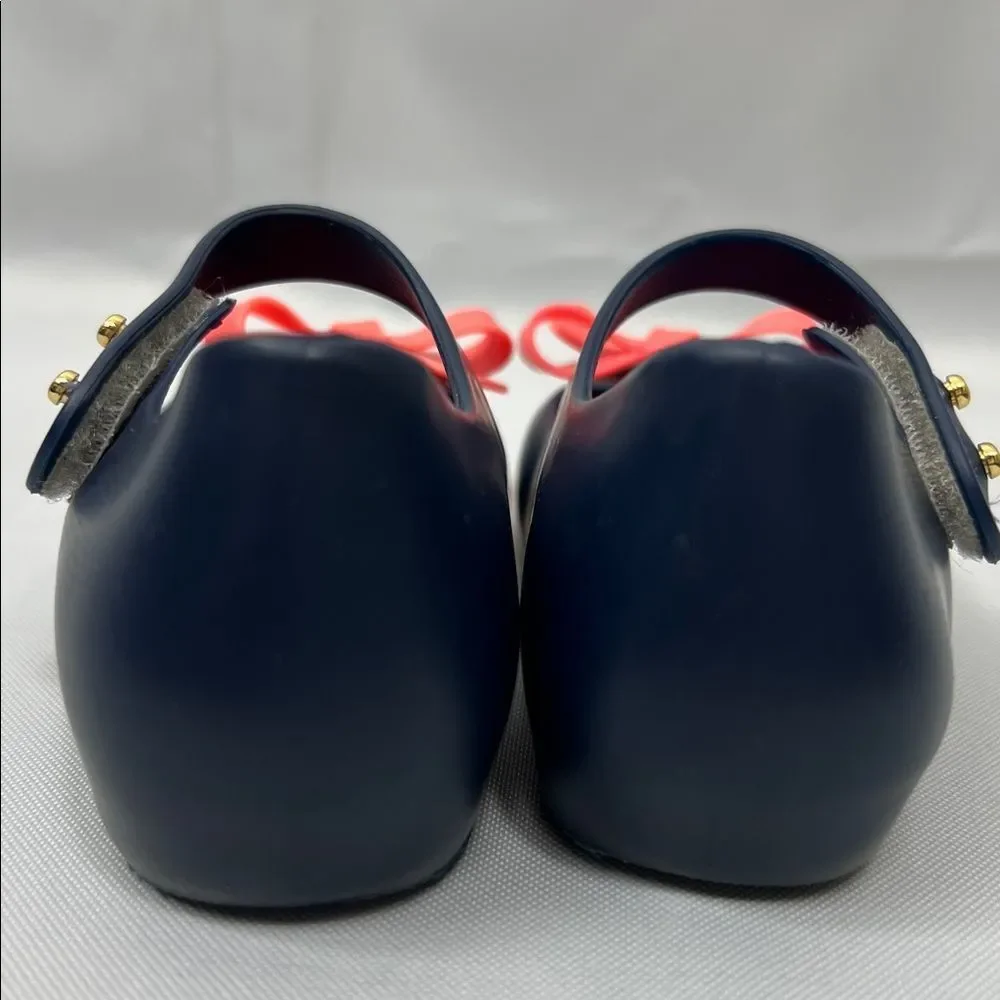 Mini Melissa Ultragirl Navy blue and pink Mary Jane’s size 8 EUC